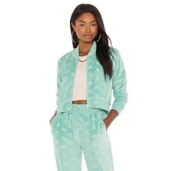 Juicy Couture x Kappa Women's Teal Elasi Zip Up Track Jacket Size XS - Picture 1 of 8